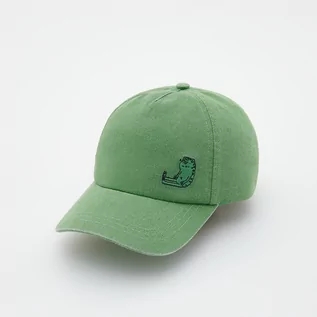 Czapki dla dzieci - Reserved - Bawełniana czapka z daszkiem - Zielony - grafika 1