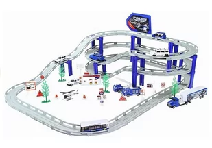 Duży Tor Samochodowy Policja 10 pojazdów 495cm - Tory, garaże, parkingi - miniaturka - grafika 3