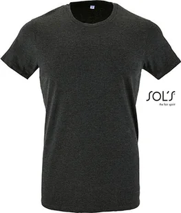 SOLS T-shirt męski Slim Fit 00553 Grey Charcoal Melange M - Koszulki męskie - miniaturka - grafika 1