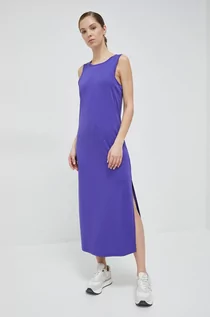 Sukienki - 4F sukienka kolor fioletowy maxi prosta - grafika 1