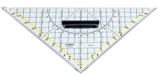 Linex 2621GH 45° trójkąt Polistyren Przezroczysty, Żółty 1 szt. - Linijki, ekierki - miniaturka - grafika 1