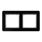 Klawisze i ramki - Ramka podwójna Schneider Sedna Elements SDD361802 szkło czarne Design Elements - miniaturka - grafika 1