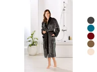 Szlafroki męskie - Gözze Płaszcz kąpielowy damski/męski, jedwabisty w dotyku, z szalowym kołnierzem, 2 kieszenie i pasek - miniaturka - grafika 1