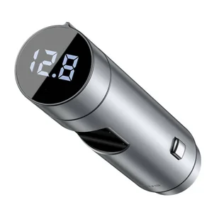 Baseus Transmiter FM Bluetooth 5.0 ładowarka samochodowa 2x USB 3 A 18 W PPS Quick Charge 3.0 AFC FCP srebrny (CCNLZ-C0S) - Transmitery FM - miniaturka - grafika 4
