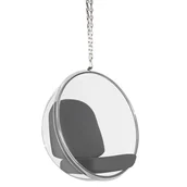 Fotele ogrodowe wiszące - King Home Fotel wiszący BUBBLE poduszka szara - korpus akryl, poduszka wełna JH-200.04 - miniaturka - grafika 1