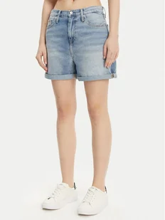 Calvin Klein Jeans Szorty jeansowe J20J225152 Niebieski Mom Fit - Spodnie sportowe damskie - miniaturka - grafika 1