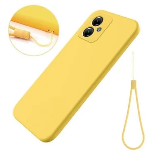 Kompatybilny z etui na telefon Motorola Moto G54 Power Edition Gładki płynny silikon + miękka wyściółka ochronna Żółty - Etui i futerały do telefonów - miniaturka - grafika 1
