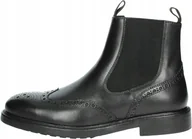Botki męskie - GEOX SZTYBLETY MĘSKIE SKÓRZANE CZARNE WSUWANE 39 JJE - miniaturka - grafika 1