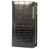 Portfele - Portfel Damski Skórzany GREGORIO Lakierowany Długi Z Suwakiem Na Zewnątrz BC-124 SZARY 19,5 x 10 x 3,5 [cm] - miniaturka - grafika 1