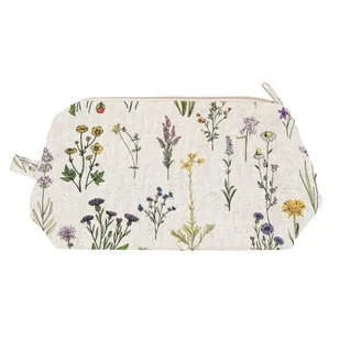 Kosmetyczka Lniana w Polne Kwiaty z Zamkiem 25x14x9 cm Naturalna - Akcesoria podróżnicze Kosmetyczka Lniana w Polne Kwiaty z Zamkiem 25x14x9 cm Naturalna - Akcesoria podróżnicze - miniaturka - grafika 1