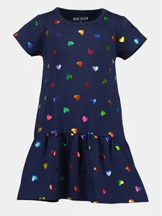 Blue Seven Sukienka codzienna 721657 X Granatowy Regular Fit - Sukienki i spódniczki dla dziewczynek - miniaturka - grafika 1