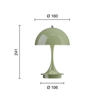 Lampy ogrodowe - Louis Poulsen Panthella Portable 160 V3, nieprzezroczysta zieleń mchu - miniaturka - grafika 1