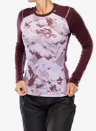 Bluzy sportowe damskie - Bluza termiczna damska Helly Hansen LIFA Merino Midweight Graphic Crew - hickory/coral almond - miniaturka - grafika 1