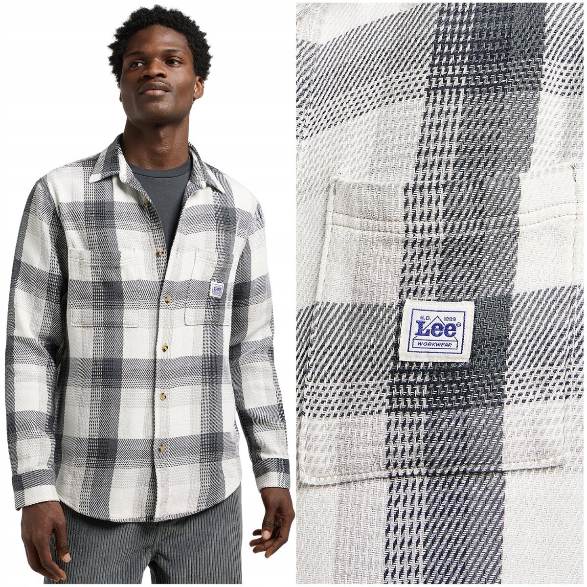 Lee Workwear Shirt 2.0 Rebel luźna gruba koszula bawełniana w kratę XXL