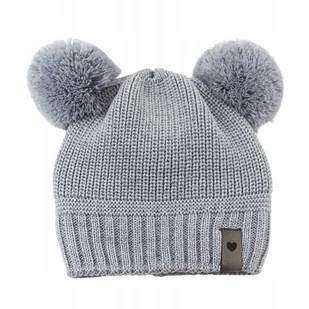 Czapka dziecięca rozm. 38-42 Szary Wełna merino 100% - Czapki dla dzieci - miniaturka - grafika 1