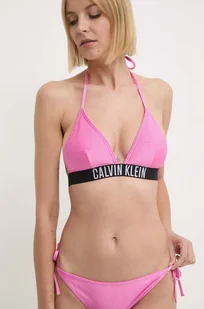 Calvin Klein biustonosz kąpielowy kolor różowy lekko usztywniona miseczka KW0KW02387 - Stroje kąpielowe - miniaturka - grafika 1