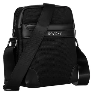Torba męska z codury Rovicky listonoszka crossbody torba do pracy na suwak, czarny - Torby męskie - miniaturka - grafika 1