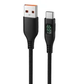 Kable komputerowe i do monitorów - Art KABEL USB-C/USB-A M-M 480Mbps 60W 1m czarny, splot, wyświetlacz - miniaturka - grafika 1