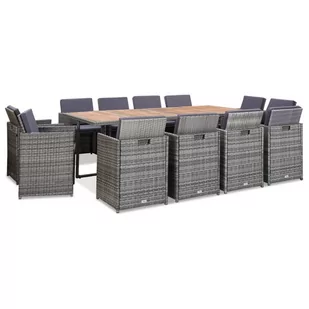 vidaXL 13-cz. zestaw mebli do ogrodu z poduszkami, rattan PE, antracyt - Meble ogrodowe vidaXL 13-cz. zestaw mebli do ogrodu z poduszkami, rattan PE, antracyt - Meble ogrodowe - miniaturka - grafika 1