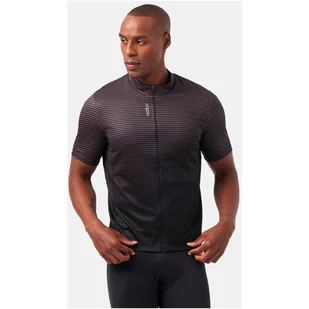 Koszulka rowerowa męska Odlo Stand-up collar ESSENTIAL PRINT rozpinana - Koszulki rowerowe - miniaturka - grafika 1