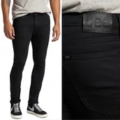 Spodnie męskie - Lee MALONE SKINNY Black elastyczne czarne spodnie jeansowe rurki W28 L30 - miniaturka - grafika 1