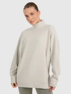 Bluzy damskie - Bluza dresowa do jogi i pilatesu damska 4F 4FWAW25TFSWF589-12S Biały XS - miniaturka - grafika 1