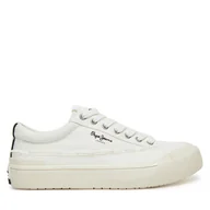 Trampki damskie - Tenisówki Pepe Jeans Ben Fresh W PLS31589 Biały - miniaturka - grafika 1