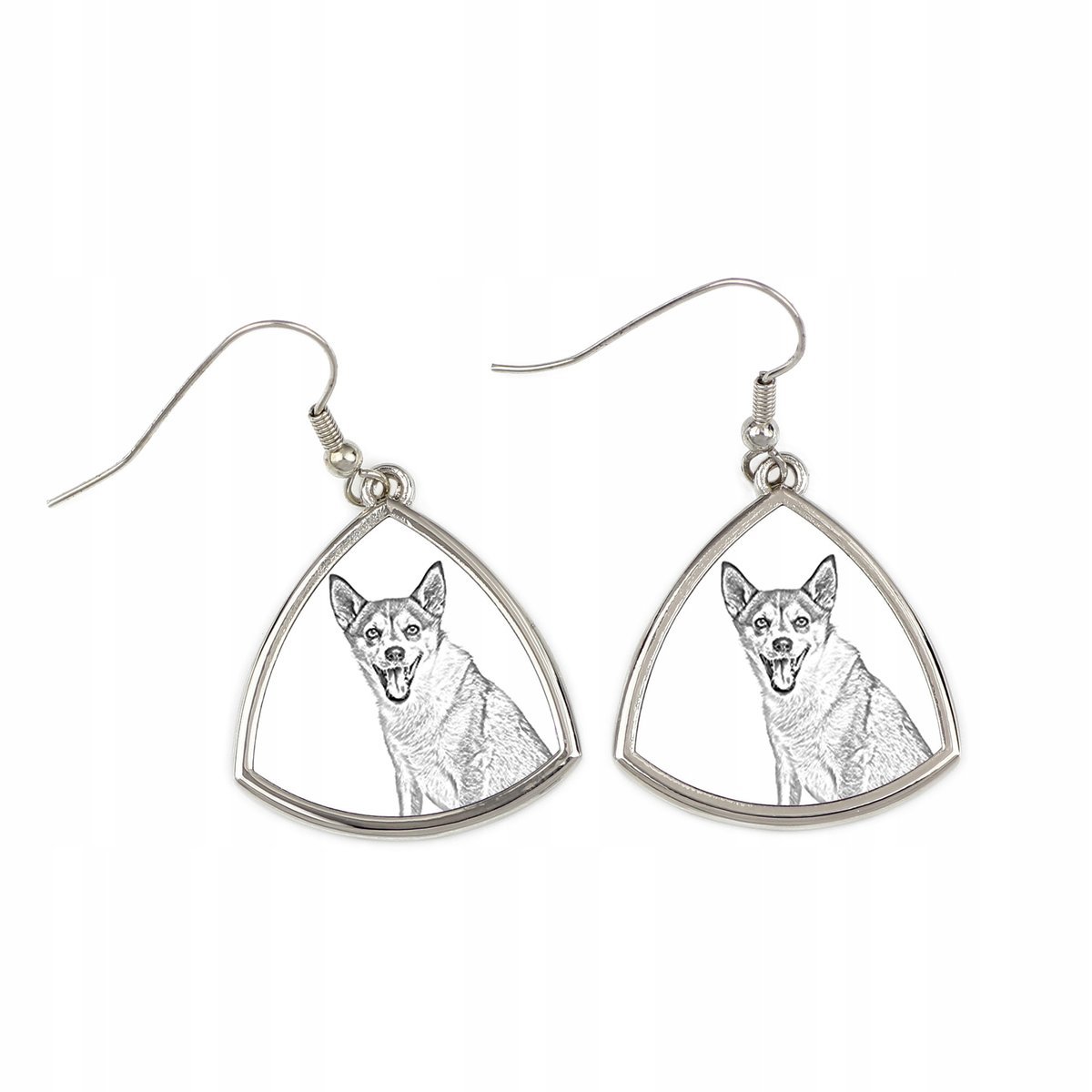 Norweski pies na maskonury, Norwegian Lundehund - kolczyki z psem, wiszące