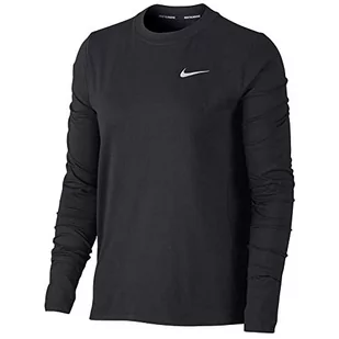 NIKE Damska bluza W Nk Df Element Crew, Czarny/odblaskowy srebrny, M - Bluzy damskie - miniaturka - grafika 1