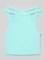 Koszulki dla dziewczynek - Top o kroju slim fit z wycięciami - miniaturka - grafika 1