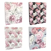 Opakowania i torebki na prezenty - torba prezentowa 26x32 piwonie - miniaturka - grafika 1