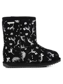 Buty dla dziewczynek - EMU Australia Śniegowce Reflective Dino Brumby K12948 Czarny - miniaturka - grafika 1