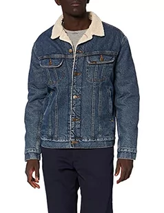 Lee Męska kurtka jeansowa Sherpa Rider, Bleu (Dark Stone Ss), Rozmiar uniwersalny Duże Rozmiary - Kurtki męskie - miniaturka - grafika 1