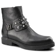 Botki damskie - Czarne Botki Carinii Damskie Wygodne Buty Skórzane - miniaturka - grafika 1