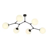Lampy sufitowe - Emibig SPACE 6 BLACK/OPAL 1133/6 lampa sufitowa czarna szkolne klosze 1133/6 - miniaturka - grafika 1