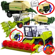 Samochody i pojazdy dla dzieci - Kombajn DUŻY CLAAS Jaguar Z Przyczepą PRASA Do Słomy Siana NAPĘD 58cm - miniaturka - grafika 1