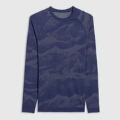 Pozostała odzież narciarska - Bielizna termoaktywna bezszwowa (góra) męska 4F 4FWAW25USEAM227-32A Niebieski S/M - miniaturka - grafika 1