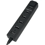 Huby USB - LogiLink 7 hub USB2.0 z włącznikiem ON/OFF [UA0124 - miniaturka - grafika 1