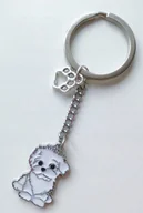 Breloki - Breloczek Brelok Do Kluczy Biały Pies Maltańczyk - miniaturka - grafika 1