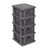 Szafki łazienkowe - Regał z 4 koszykami BQ-1764 antracyt - miniaturka - grafika 1