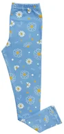 Legginsy - Getry legginsy print w kwiatki bawełniane slim wygodne do szkoły REVAJ 116 Niebieskie - miniaturka - grafika 1