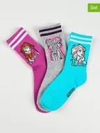 Skarpetki damskie - FROZEN Skarpety (3 pary) "Kraina Lodu" w kolorze szarym, turkusowym i fioletowym - miniaturka - grafika 1