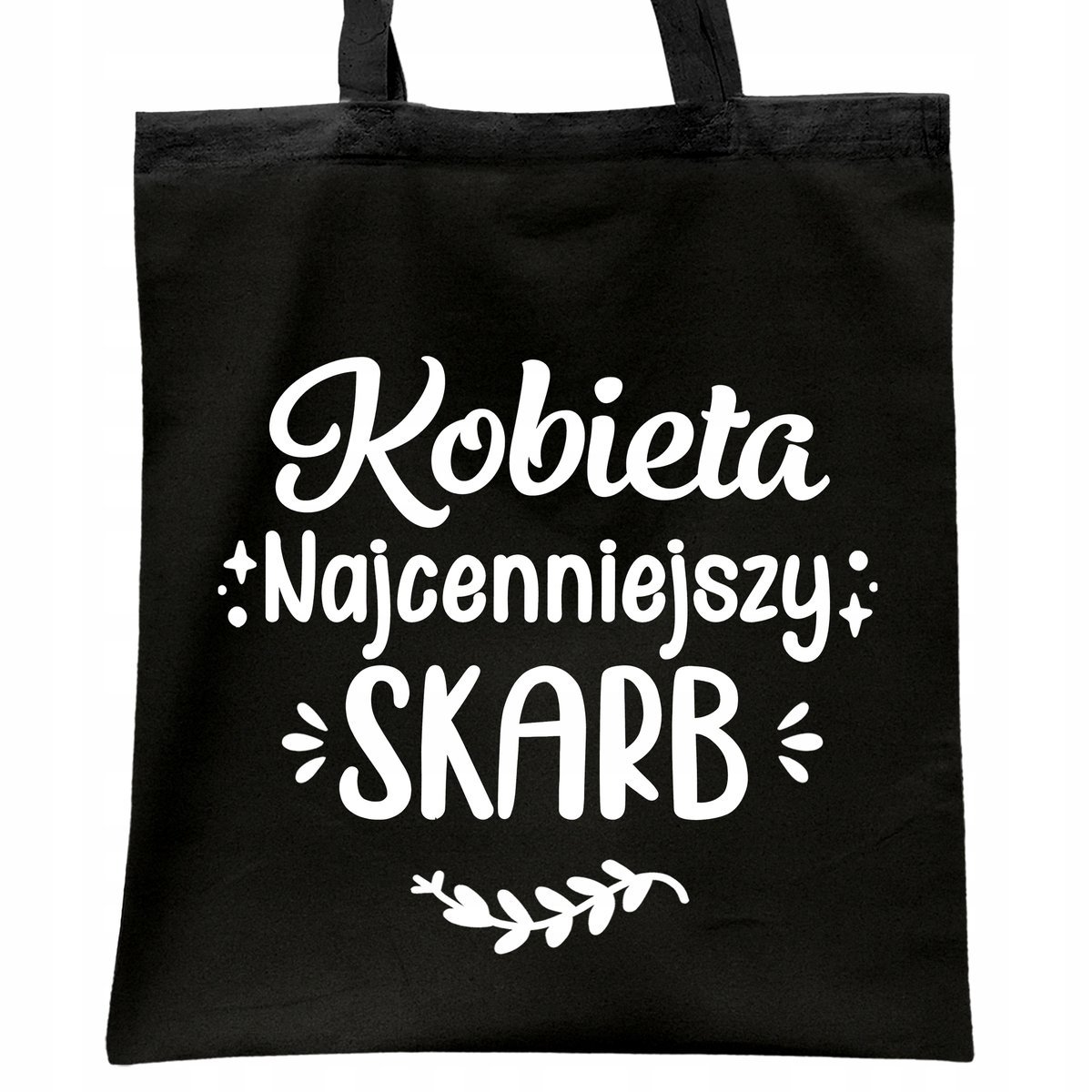 Torba bawełniana czarna na zakupy Dzień Kobiet Dla Kobiety Prezent