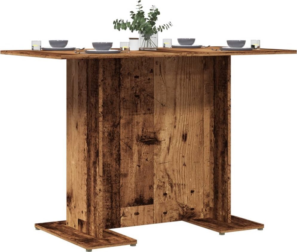 vidaXL Stół jadalniany, kolor starego drewna, 110x60x75 cm