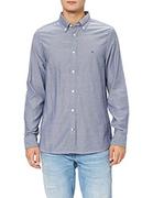 Koszule męskie - Tommy Hilfiger - Męska koszula na co dzień - naturalna koszula męska z miękkim końcem - Regularny krój - Haftowane logo - Bawełna organiczna, Granatowy (Carbon Navy), XS - miniaturka - grafika 1