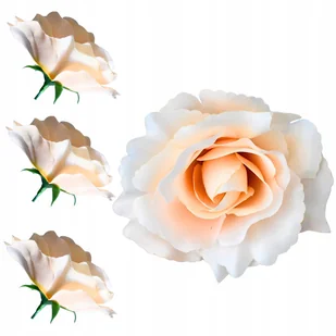 Róża Wyrobówka Kremowe główki kwiatowe Stroik Bukiet 12szt - Sztuczne kwiaty - miniaturka - grafika 1