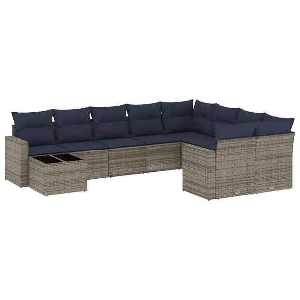 Modułowy zestaw mebli ogrodowych z szarym rattanem PE 62 x 62 x 69 cm