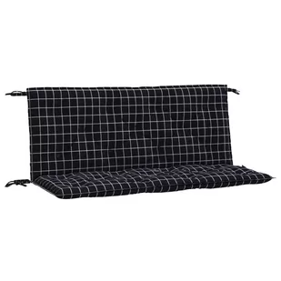 Poduszki na ławkę ogrodową, 2 szt., czarne w kratę - Poduszki na krzesła - miniaturka - grafika 1