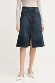 Spódnice - Tommy Hilfiger spódnica jeansowa kolor granatowy midi rozkloszowana WW0WW46776 - miniaturka - grafika 1