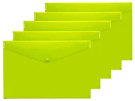 Portfele - eco-eco eco035GREEN A4+ w 50% z recyklingu, przezroczysty portfel zatrzaskowy, plastikowe foldery (5 sztuk), zielony - miniaturka - grafika 1